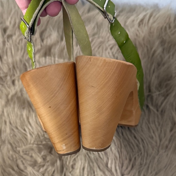Swedish Hasbeens Olive Green Slingback Clogs size 8.5 - Picture 7 of 12